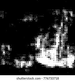 Grunge black and white pattern. Abstract monochrome vector background. Texture for print and design