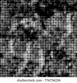 Grunge black and white pattern. Abstract monochrome vector background. Texture for print and design