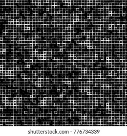 Grunge black and white pattern. Abstract monochrome vector background. Texture for print and design