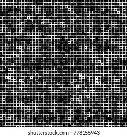 Grunge black and white pattern. Abstract monochrome vector background. Texture for print and design