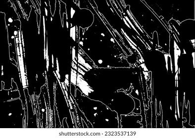 Grunge es blanco y negro. Un patrón de manchas, salpicaduras de pintura. Dibujo abstracto vectorial