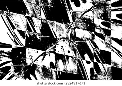 Grunge is black and white. A pattern of blots, splashes of paint. Vector abstract drawing