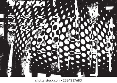 Grunge is black and white. A pattern of blots, splashes of paint. Vector abstract drawing