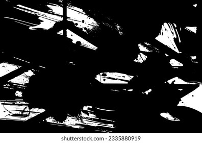 Grunge el patrón blanco y negro. Textura abstracta monocroma. Fondo oscuro de grietas, manchas, chips, líneas
