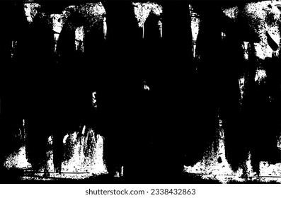 Grunge black and white pattern. Monochrome abstract texture. Dark background from cracks, stains, chips, lines