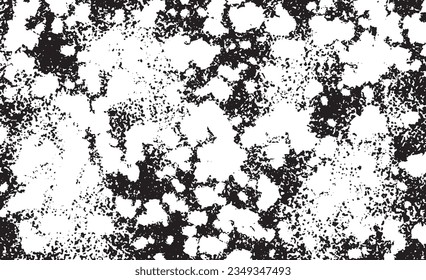 Grunge black and white pattern. Monochrome particles abstract texture. Background of cracks, scuffs, chips, stains, ink spots, lines. Dark design background surface