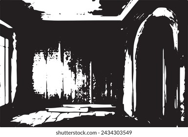 Grunge black and white pattern. Monochrome particles abstract texture.