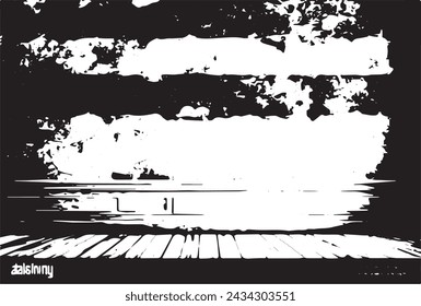 Grunge black and white pattern. Monochrome particles abstract texture.