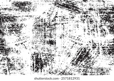 Grunge black and white pattern. Monochrome particles abstract texture. Gray printing element
