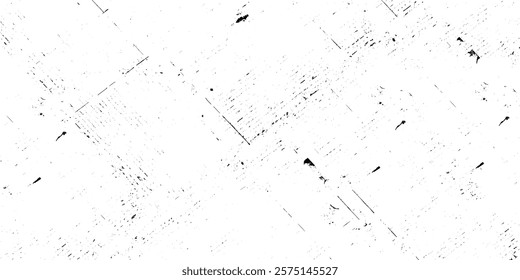 Grunge black and white pattern. Monochrome particles abstract texture. Background of cracks, scuffs, chips, stains, ink spots, lines. Dark design background surface. Gray printing element