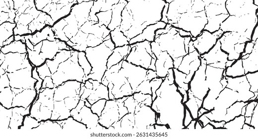 Grunge black and white pattern. Monochrome particles abstract texture. Background of cracks, scuffs, chips, stains, ink spots, lines. Dark design background surface. Gray printing element.eps 10