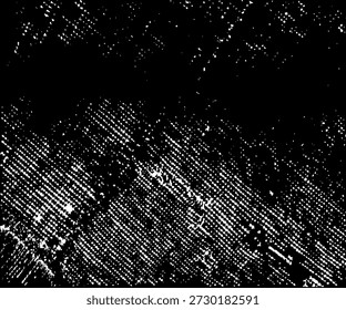 Grunge black and white pattern. Monochrome particles abstract texture. Background of cracks, scuffs, chips, stains, ink spots, lines. Dark design background surface. Gray printing element