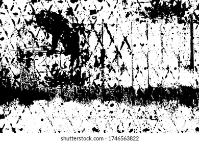Grunge black and white. Pattern of old, faded basics