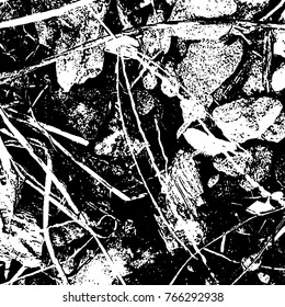 Grunge black and white pattern vector. Abstract background monochrome. Elements cracks, scuffs, chips, lines, spots ink for printing of business cards, stickers, business cards, posters and design