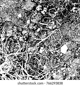 Grunge black and white pattern vector. Abstract background monochrome. Elements cracks, scuffs, chips, lines, spots ink for printing of business cards, stickers, business cards, posters and design