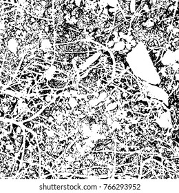 Grunge black and white pattern vector. Abstract background monochrome. Elements cracks, scuffs, chips, lines, spots ink for printing of business cards, stickers, business cards, posters and design