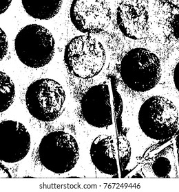 Grunge black and white pattern vector. Abstract background monochrome. Elements cracks, scuffs, chips, lines, spots ink for printing of business cards, stickers, business cards, posters and design