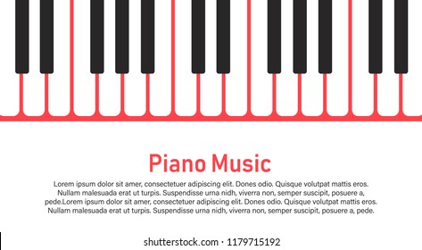 Grunge black and white piano keyboard.piano on a pink background   Stock vector illustration for poster, music performance, jazz festival.