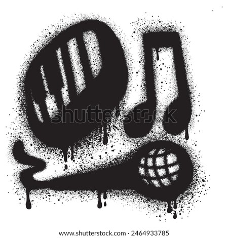 Grunge black and white piano keys, Tone icon Word, Mic icon. Vector illustration.