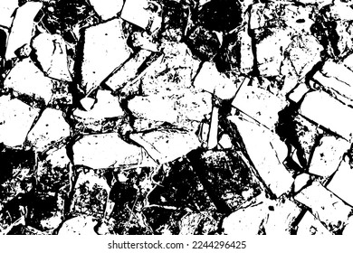 Grunge black and white rock wall texturedbackground (Vector). Use for decoration, aging or old layer