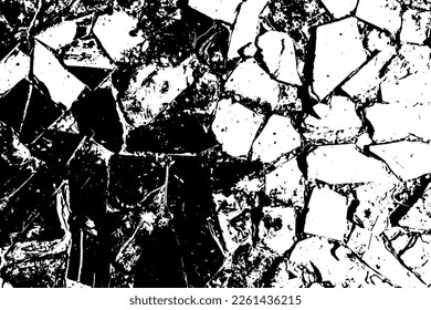 Grunge black and white rock wall texturedbackground (Vector). Use for decoration, aging or old layer