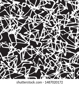 Grunge black and white seamless. Abstract monochrome texture. Futuristic background of lines. Urban vintage style. Template for printing on fabric, covers, posters, icons, web pages