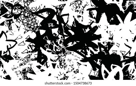Grunge black and white seamless. Abstract monochrome texture