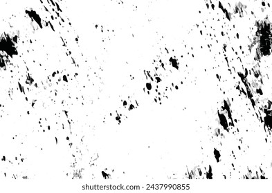 Grunge black and white seamless pattern. Monochrome abstract texture. Background of cracks, scuffs, chips, stains, ink spots, lines. Dark design background surface. Gray printing element.
