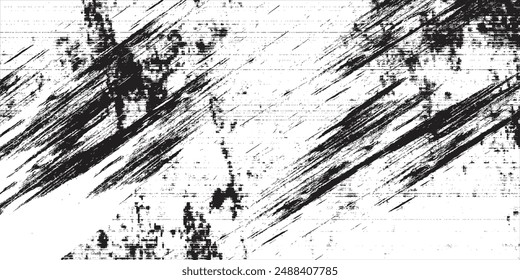 Grunge negro y blanco patrón sin costuras. Textura abstracta monocromática. Fondo de grietas, rozaduras, virutas, manchas, manchas de tinta, líneas. Superficie de fondo de diseño oscuro. Elemento de impresión gris.