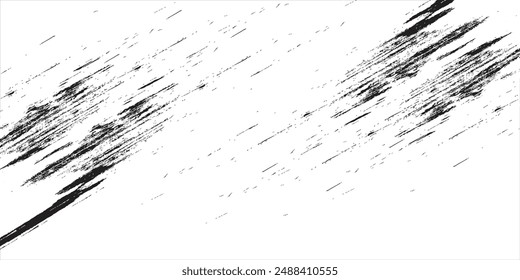 Grunge black and white seamless pattern. Monochrome abstract texture. Background of cracks, scuffs, chips, stains, ink spots, lines. Dark design background surface. Gray printing element.