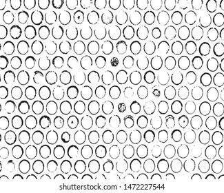 Grunge is black and white texture. Abstract dark vector pattern of dust, cracks, scuffs, chips, stains, ink spots, lines. 