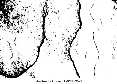 brüchiger schwarz-weißer Texturhintergrund (Vektorgrafik). Verwendung für Dekoration, Alterung oder Alt