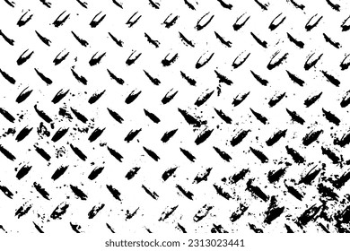 brüchiger schwarz-weißer Texturhintergrund (Vektorgrafik). Verwendung für Dekoration, Alterung oder Vintage-Schicht