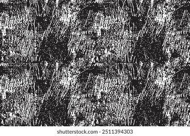 Grunge Black and White Texture with Cracks and Dust - Abstract Monochrome Background for Print and Design
