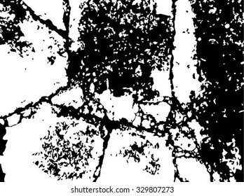 Grunge Black and White Texture. Distress Texture. Scratch Texture. Dirty Texture. Wall Background. Rubber Stamp Texture. Rough Texture. Rust Texture. Damaged Wall Overlay Vector Texture.