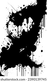 Grunge black and white texture. Drawing of an old worn-out surface. Dirty city background