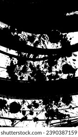 Grunge black and white texture. Drawing of an old worn-out surface. Dirty city background