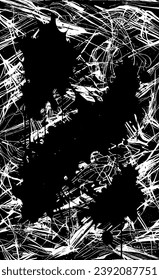 Grunge black and white texture. Drawing of an old worn-out surface. Dirty city background