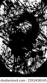 Grunge black and white texture. Drawing of an old worn-out surface. Dirty city background