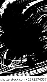 Grunge black and white texture. Drawing of an old worn-out surface. Dirty city background