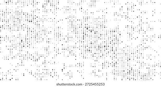 textura em preto e branco grunge com pontos de meio-tom e efeito de impressão de tela de poeira para projetos gráficos