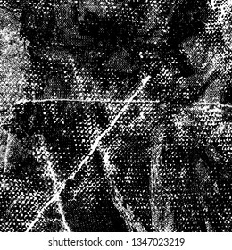 Grunge black and white texture. Monochrome abstract background of spots, scratches, chips