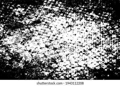 Grunge black and white texture. Pattern of scratches, chips, wear, and scuffs. Monochrome vintage background. Pattern of dirt, dust