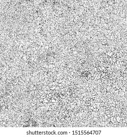 Grunge is black and white. Texture of scratches, chips, cracks. Pattern of old worn surface. Abstract monochrome background