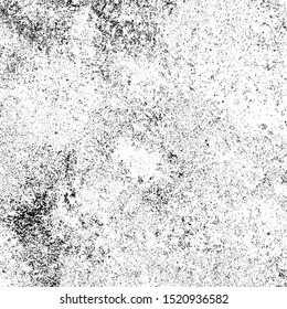 Grunge is black and white. Texture of scratches, chips, cracks. Pattern of old worn surface. Abstract monochrome background