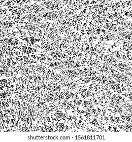 Grunge is black and white. Texture of scratches, chips, cracks. Pattern of old worn surface. Abstract monochrome background