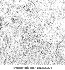 Grunge is black and white. Texture of scratches, chips, cracks. Pattern of old worn surface. Abstract monochrome background