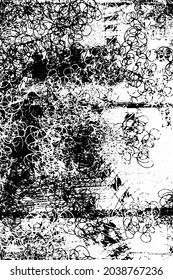 Grunge black and white texture in scratches. Monochrome abstract background