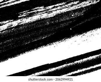 Grunge ist schwarz-weiß. Textur der schwarzen Striche auf weißem Hintergrund. Abstrakte chaotische Bewegungen mit einem trockenen Pinsel. Monochrome Muster der abgenutzten Fläche