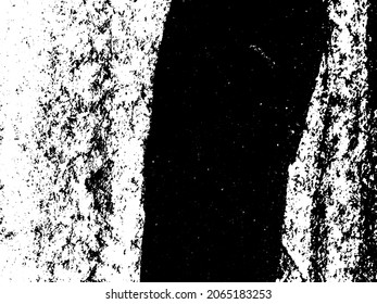 Grunge is black and white. Texture of black strokes on a white background. Abstract chaotic movements with a dry brush. Monochrome pattern of worn surface